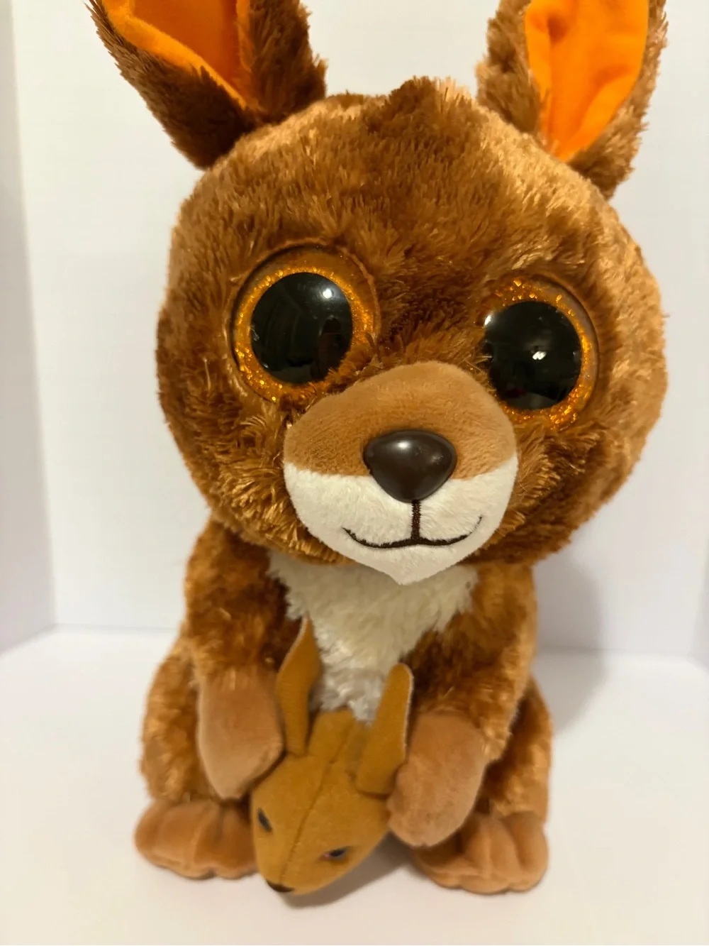 Kipper Brown Kangaroo with Joey Stuffed Animal Plush Toy TY 11 Inches